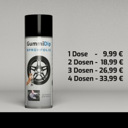 Gummi Dip Sprühfolie - schwarz glänzend - Spray  